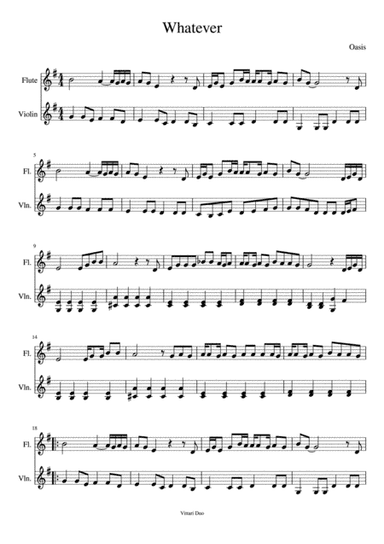 Whatever (arr. Nia Squirrell, Vittari Duo)