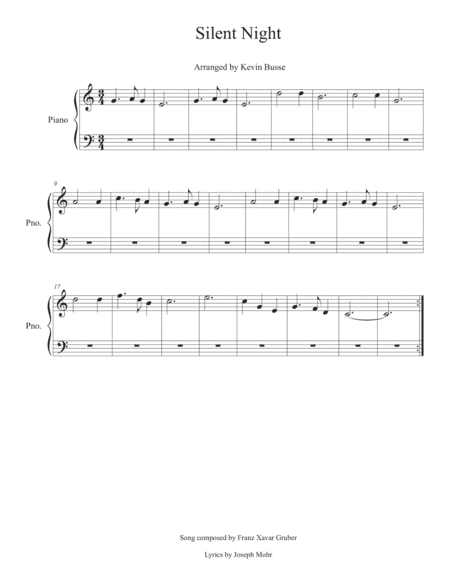 Silent Night - Piano (arr. Kevin Busse)