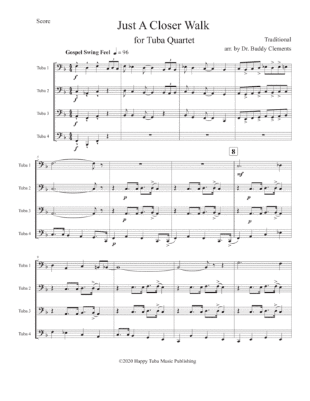 Just A Closer Walk (for Tuba Quartet) (arr. Dr. Buddy Clements)