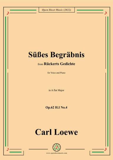 Loewe-Süßes Begräbnis,in A flat Major,Op.62 H.I No.4 (arr. OSM Press)