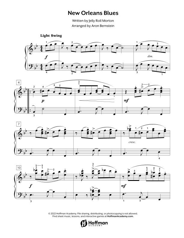 New Orleans Blues (arr. Aron Bernstein, Hoffman Academy)