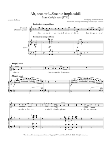 Ah, scostati!...Smanie implacabili (Dorabella) from Così fan tutte - Accessible Accompaniments Ed. (arr. Nicole Elyse DiPaolo)