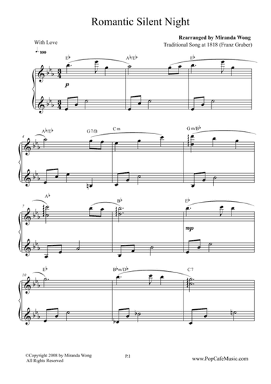 Romantic Silent Night - Touching Piano Version (arr. Miranda Wong)