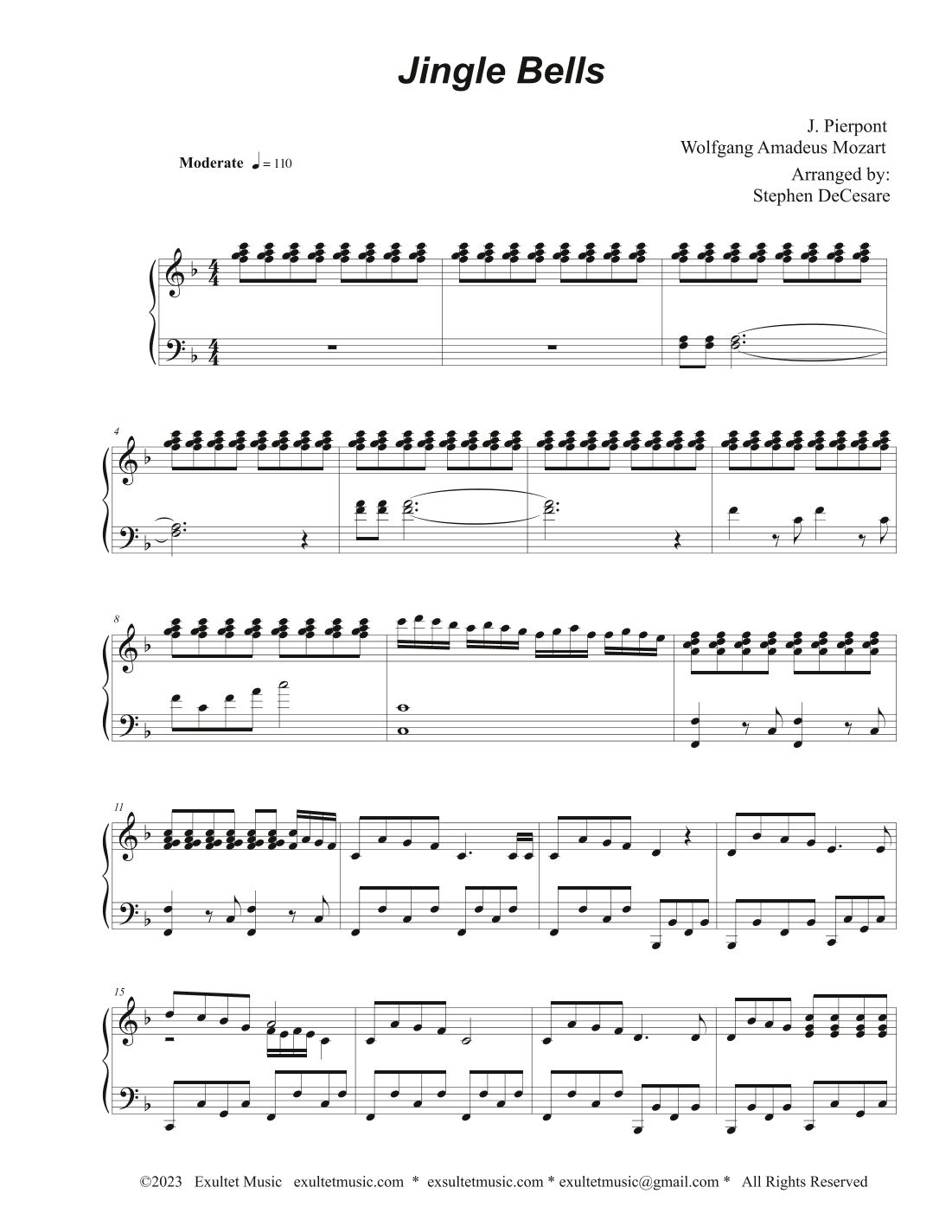 Jingle Bells (Piano solo) (arr. Stephen DeCesare)