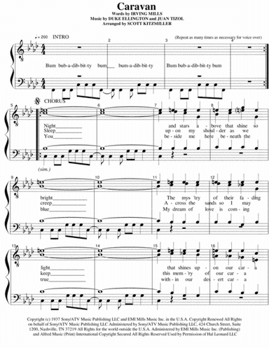 Caravan  featured in SOPHISTICATED LADIES (arr. Scott Kitzmiller)