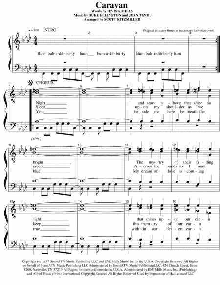 Caravan  featured in SOPHISTICATED LADIES (arr. Scott Kitzmiller)