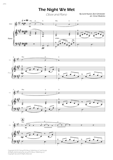 The Night We Met (arr. César Madeira)