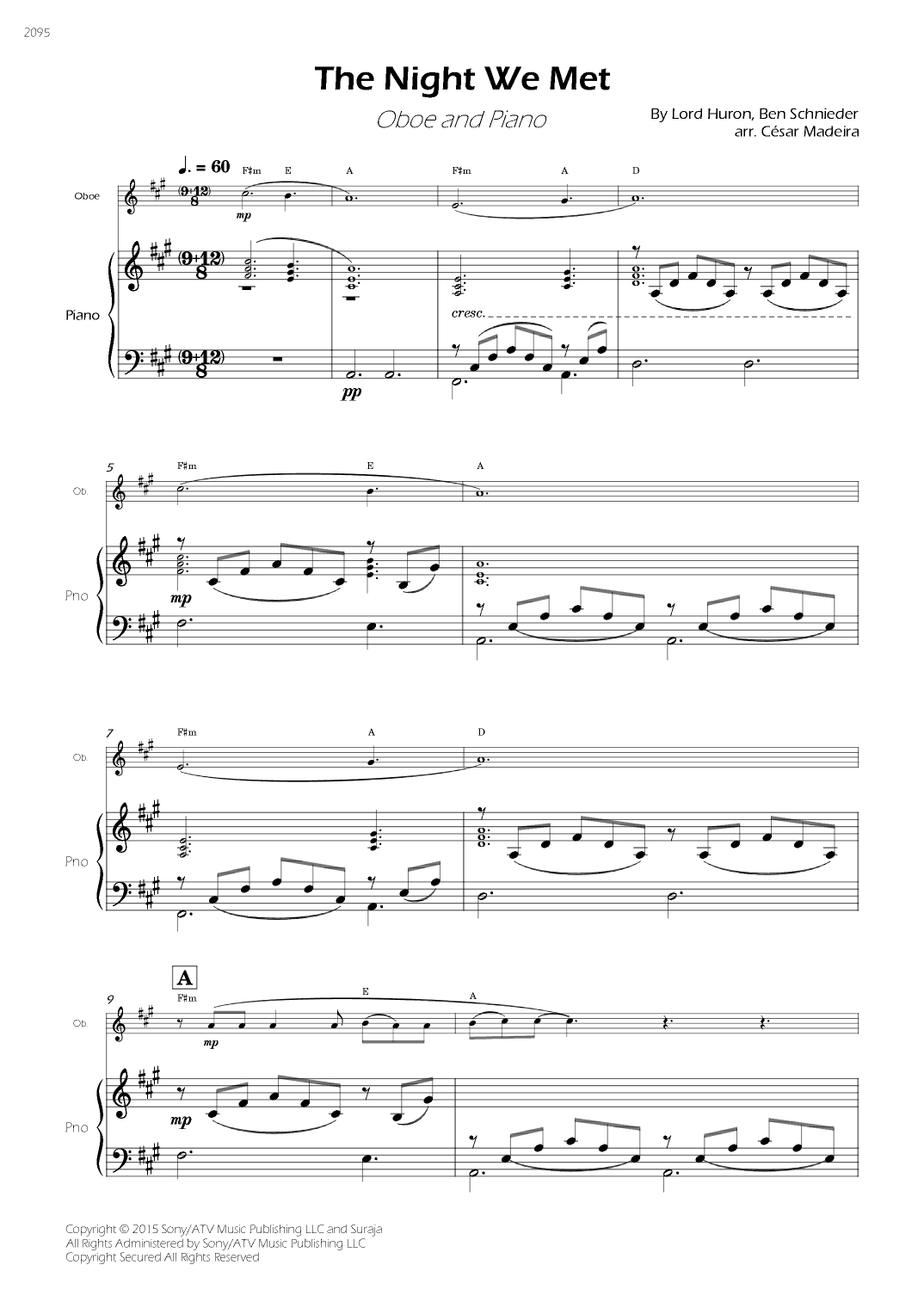 The Night We Met (arr. César Madeira)