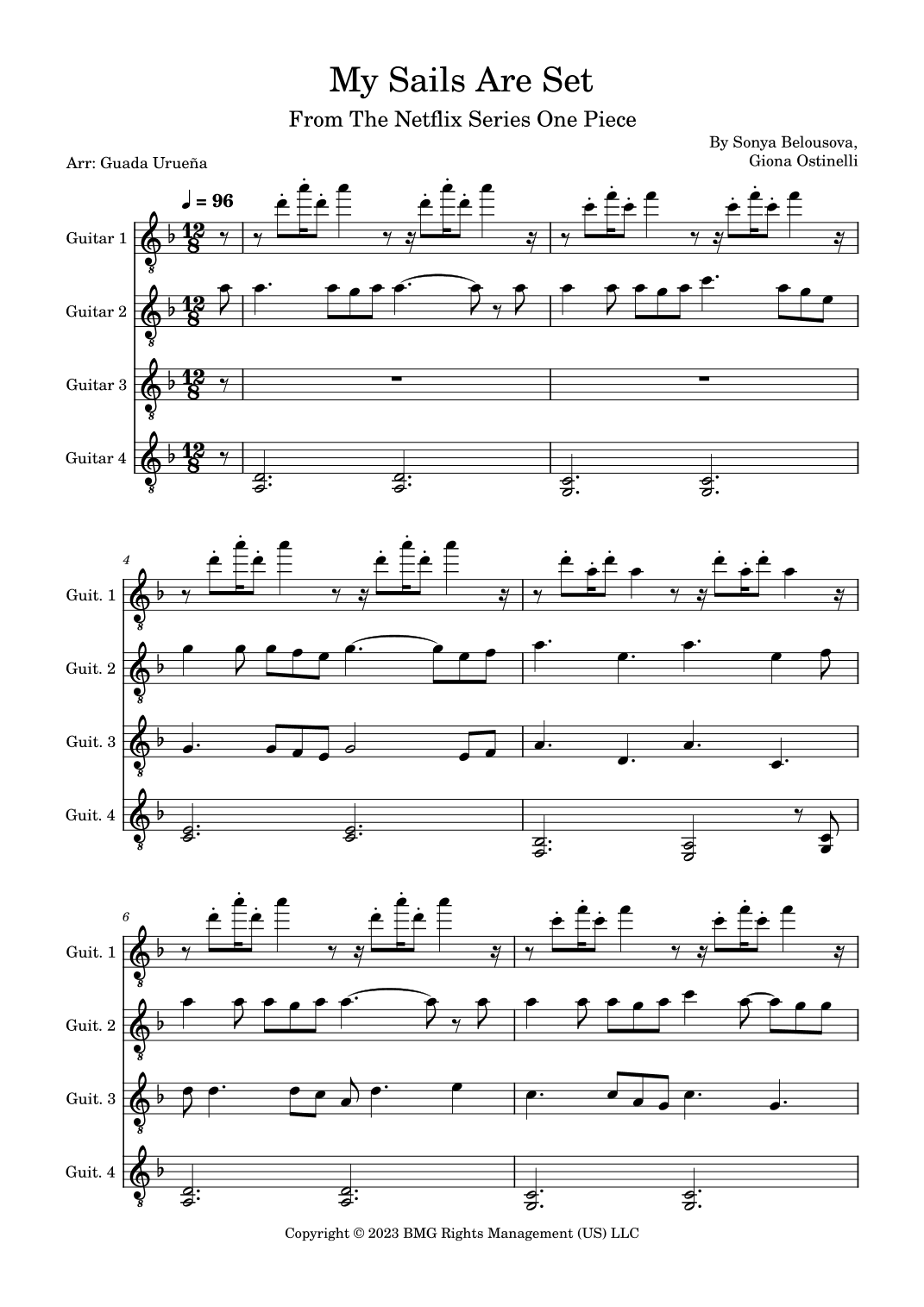 My Sails Are Set - Score Only (arr. Guada Urueña)