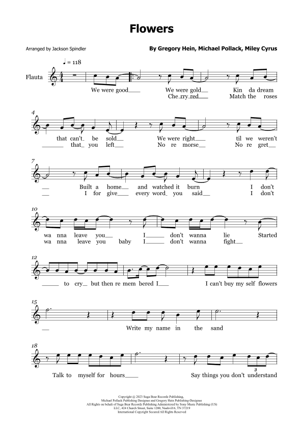 Flowers (arr. Jackson Spindler)