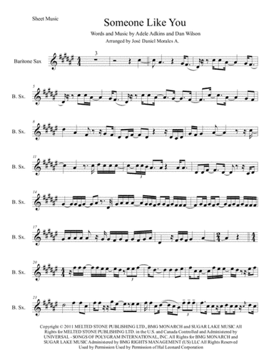 Someone Like You (arr. José Daniel Morales A.)