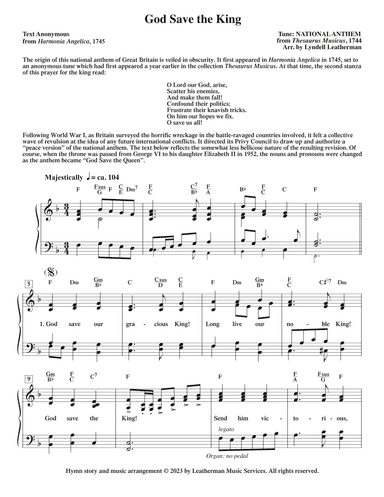 God Save the King (arr. Lyndell Leatherman)