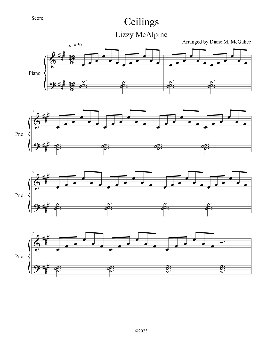 Ceilings (arr. Arranged by Diane M. McGahee)