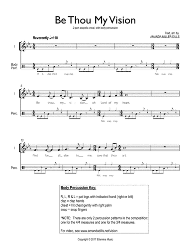 Be Thou My Vision (acapella vocal duet, with body percussion) (arr. Amanda Dills)