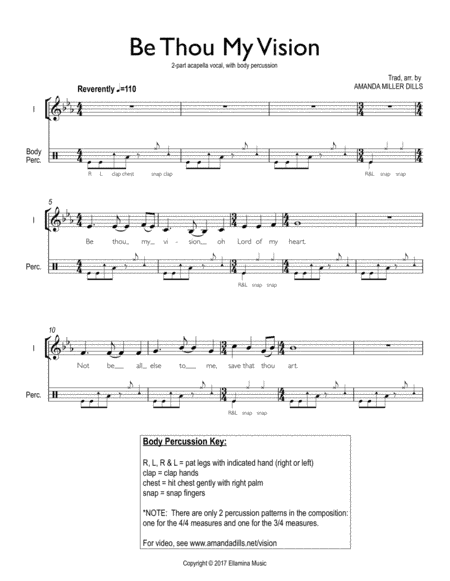 Be Thou My Vision (acapella vocal duet, with body percussion) (arr. Amanda Dills)