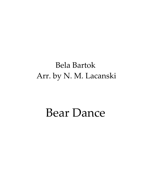 Bear Dance (arr. Nick Lacanski)