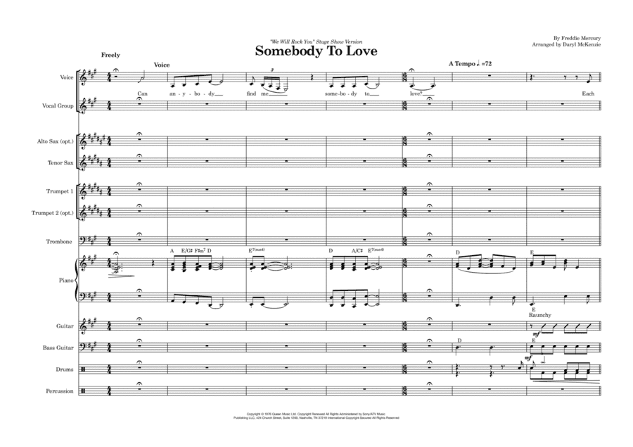 Somebody To Love (arr. Daryl McKenzie)