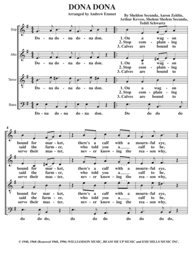 Dona Dona (arr. Andrew Emmet)