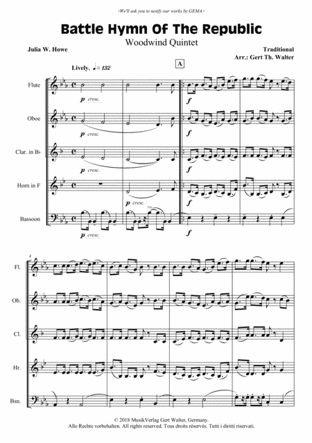 Battle Hymn Of The Republic (arr. Gert Th. Walter)