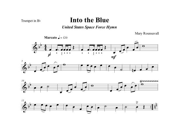 US SPACE FORCE HYMN (Into the Blue)  Bb TRUMPET PART