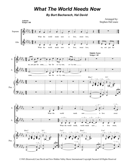 What The World Needs Now Is Love (arr. Stephen DeCesare)