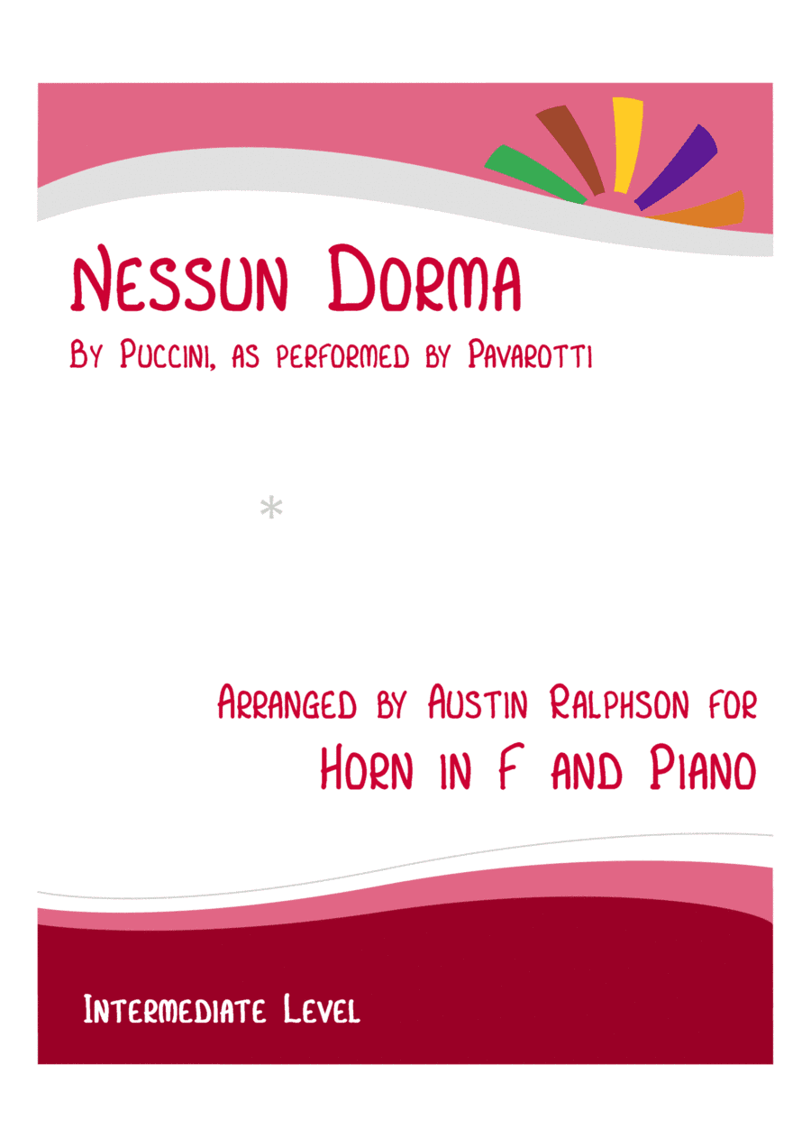 Nessun Dorma - horn and piano with FREE BACKING TRACK to play along (arr. Austin Ralphson)