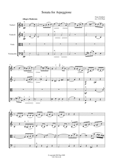 Schubert: Arpeggione Sonata (Mov.1) for String Quartet - Score and Parts (arr. Julie Doubleday)