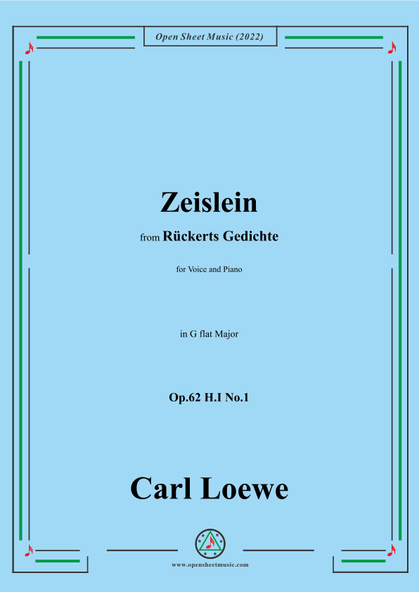 Loewe-Zeislein,in G flat Major,Op.62 H.I No.1 (arr. OSM Press)