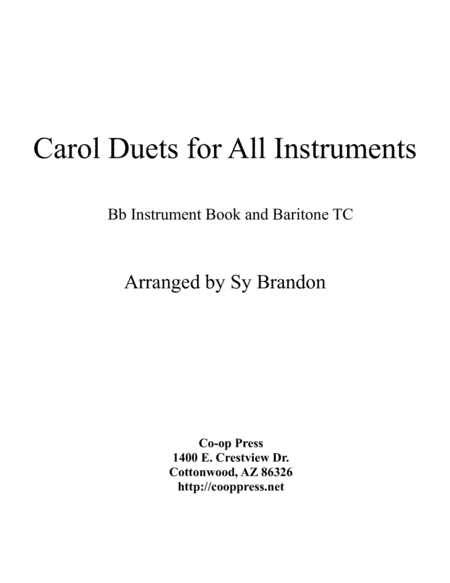 Carol Duets for all Instruments Bb Book (arr. Sy Brandon)