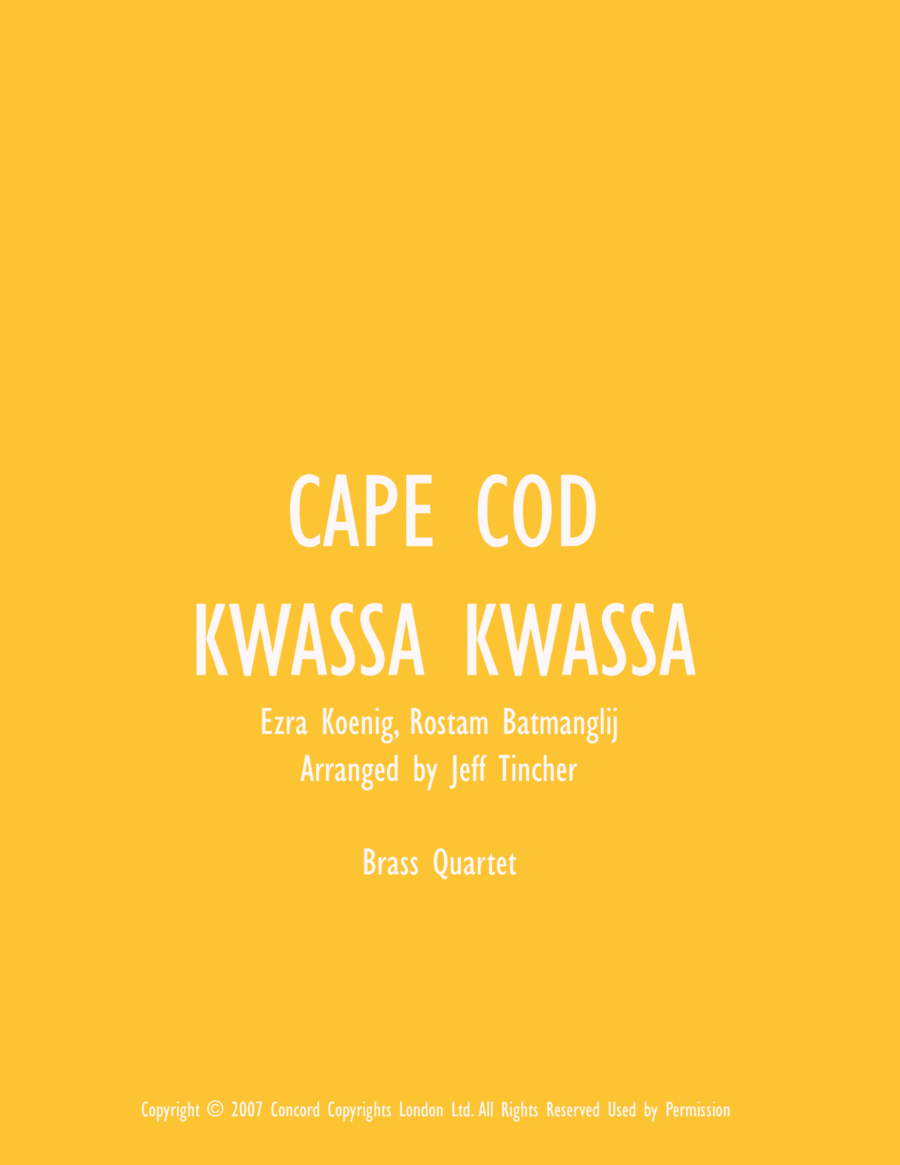 Cape Cod Kwassa Kwassa (arr. Jeff Tincher)