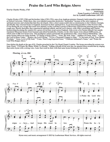 Praise the Lord Who Reigns Above (arr. Lyndell Leatherman)