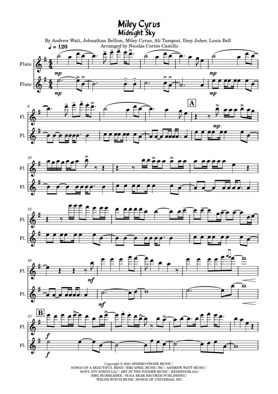 Midnight Sky (arr. Nicolás Cortés Castillo)