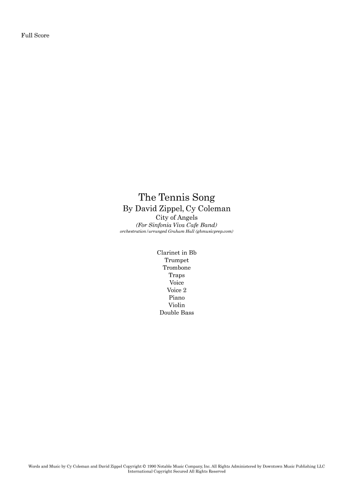 The Tennis Song (arr. Graham Hall (ghmusicprep.com))
