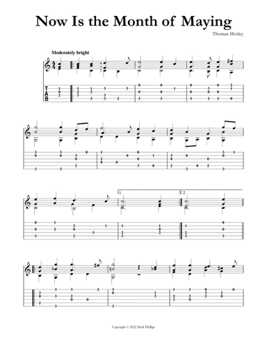 Now Is the Month of Maying (arr. Mark Phillips)
