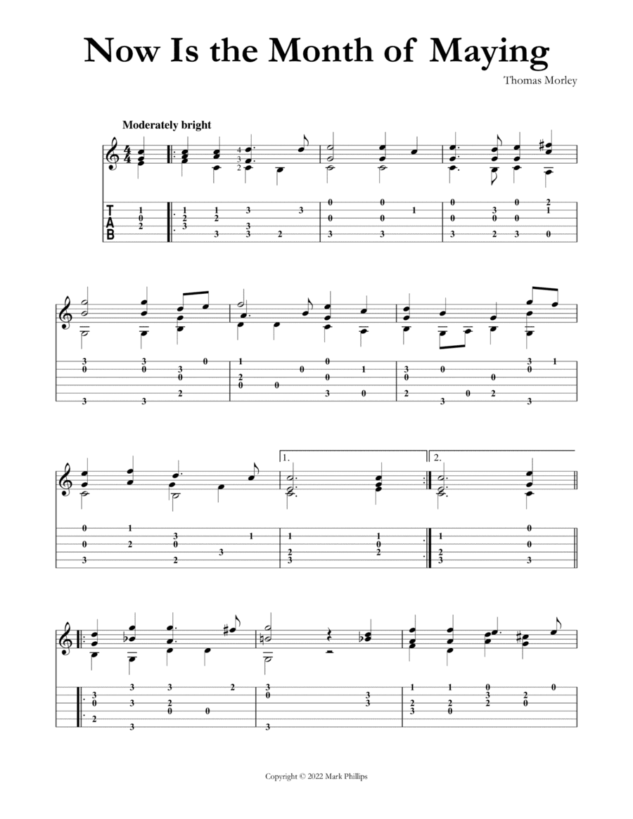 Now Is the Month of Maying (arr. Mark Phillips)