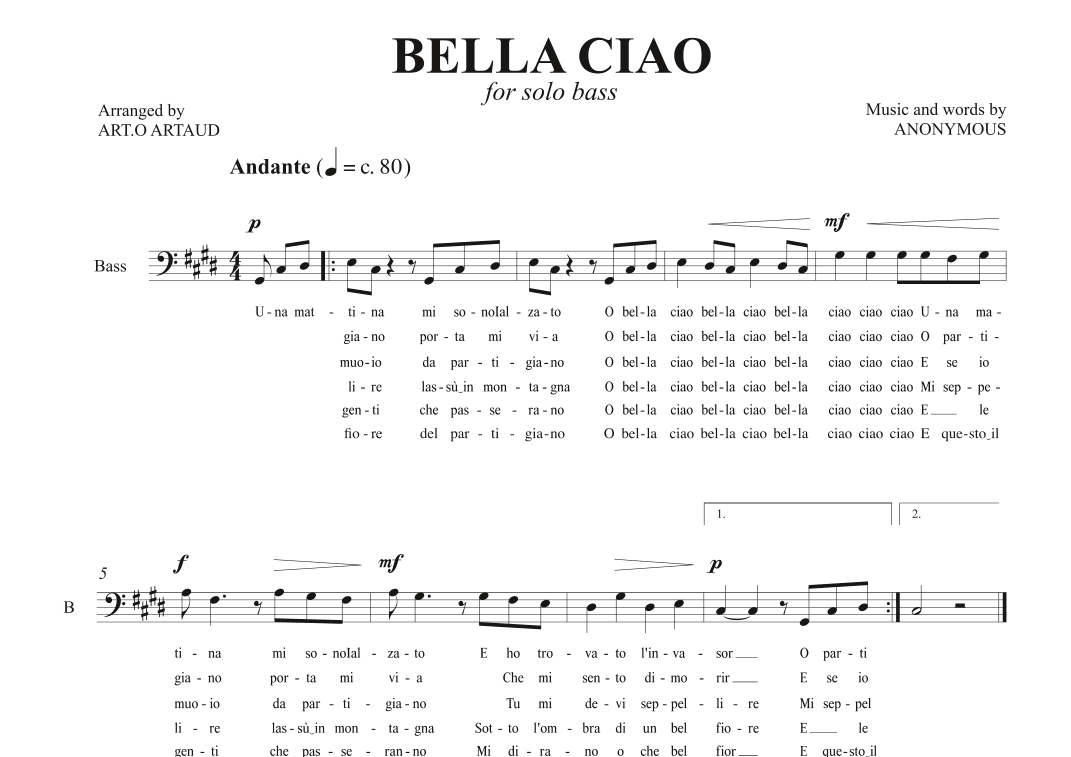 Bella Ciao (arr. Art.o Artaud)