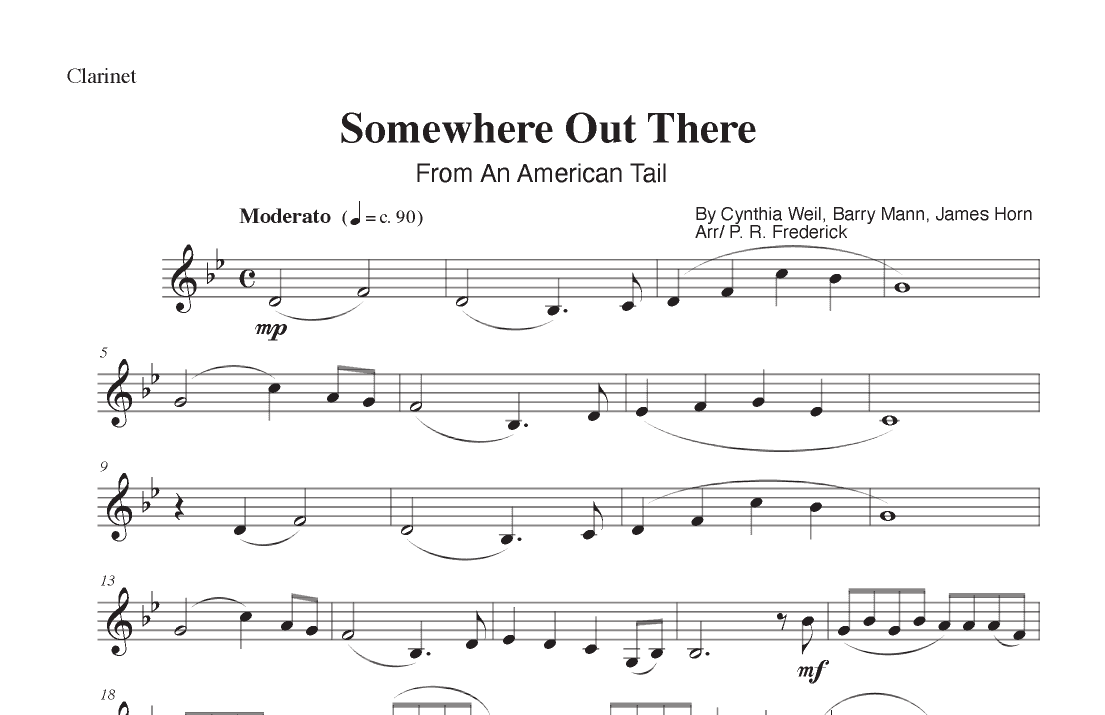 Somewhere Out There (arr. P. R. Frederick)
