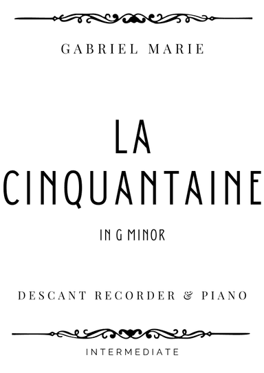 Marie - La Cinquantaine in G Minor - Intermediate (arr. Piacere Music Sheets)