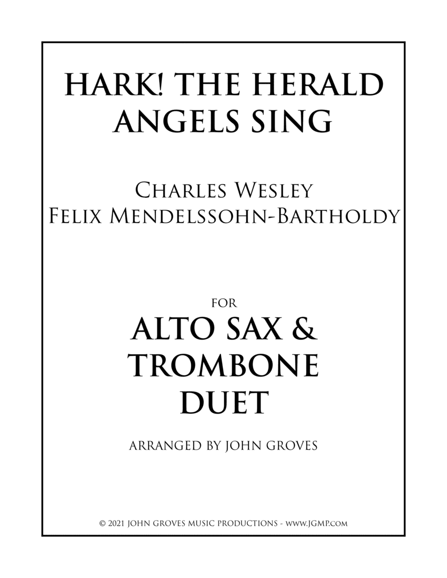 Hark! The Herald Angels Sing - Alto Sax & Trombone Duet (arr. John Groves)