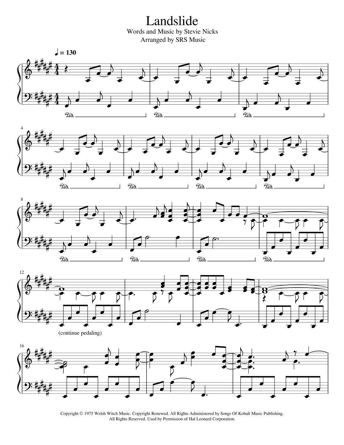 Landslide (arr. SRS Music)