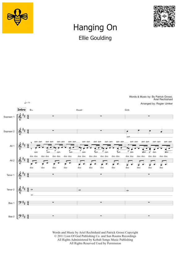 Hanging On (arr. Rogier Ijmker)