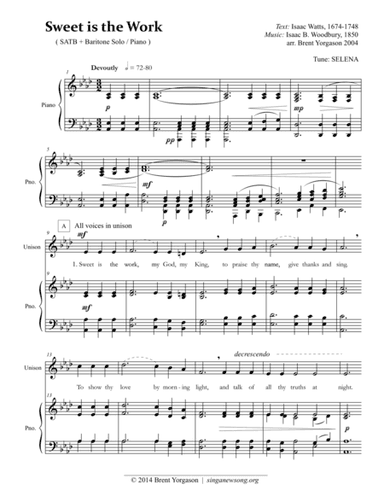 Sweet is the Work (arr. Brent Yorgason)