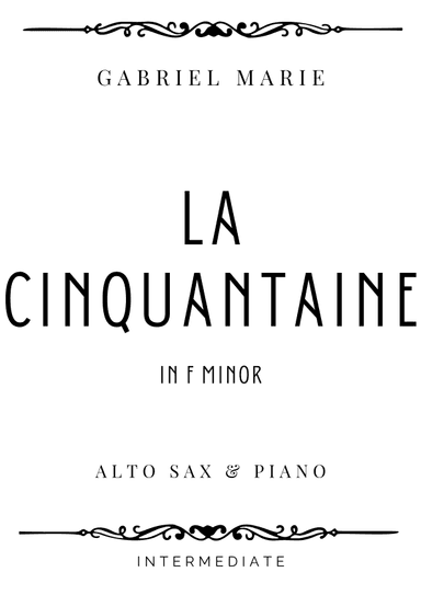 Marie - La Cinquantaine in F Minor - Intermediate (arr. Piacere Music Sheets)