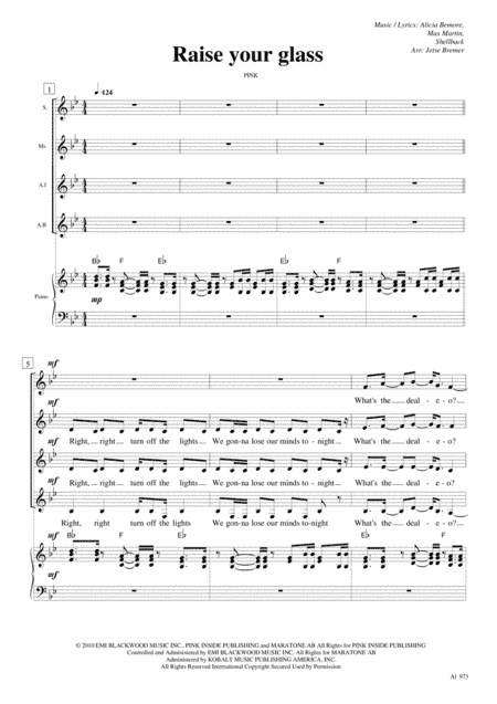 Raise Your Glass (arr. Jetse Bremer)
