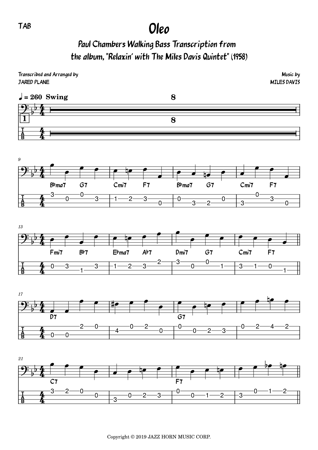 Oleo (arr. Jared Plane)