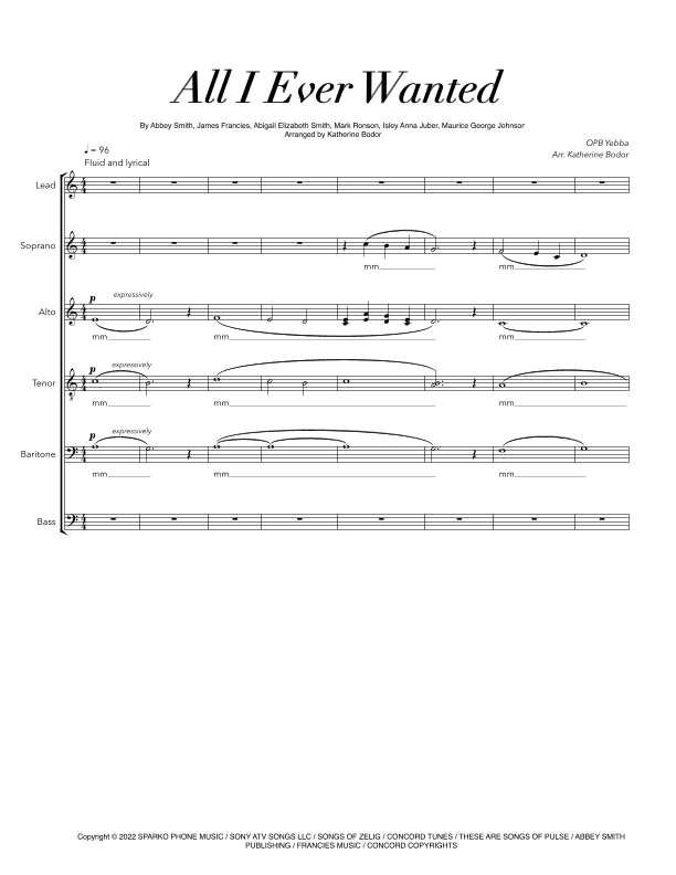 All I Ever Wanted (arr. Katherine Bodor)