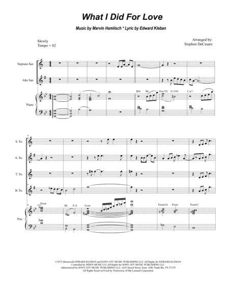 What I Did For Love (arr. Stephen DeCesare)