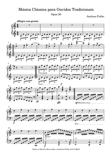 Música Clássica para Ouvidos Tradicionais, Opus 50