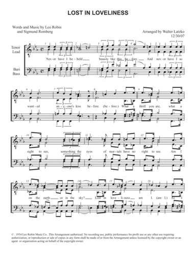Lost In Loveliness (arr. Walter Latzko)