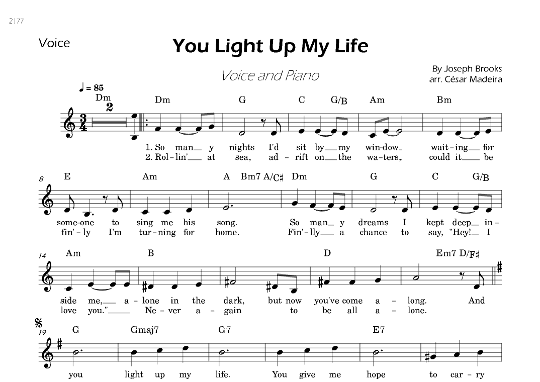 You Light Up My Life (arr. César Madeira)
